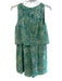 BTFL-life Size Small Green Sequin Round Neck Back Zip Sleeveless Romper Green / Small