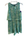 BTFL-life Size Small Green Sequin Round Neck Back Zip Sleeveless Romper Green / Small