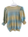 Esqualo Size Small Yellow & Blue Polyester Blend Ribbed Half Sleeve V Neck Top Yellow & Blue / Small