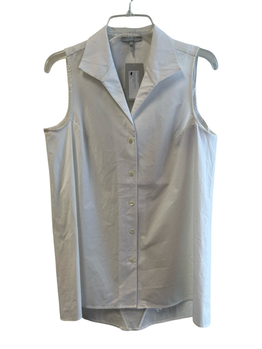 Hinson Wu Size 4 White No Fabric Tag Sleeveless Collared Button Down Top White / 4