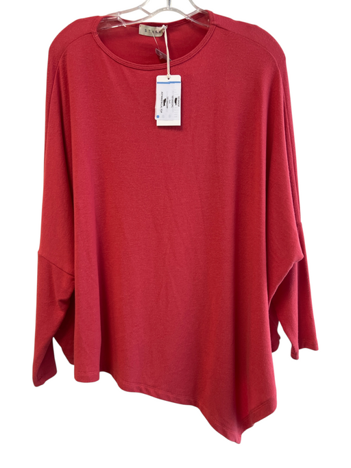 Stark X Size Est M Red No Fabric Tag Knit Round Neck Batwing sleeves Top Red / Est M