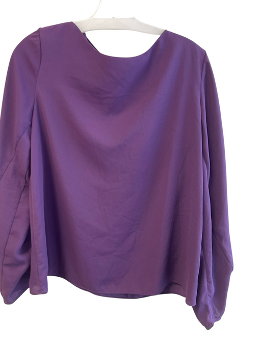 Lola & Sophie Size S Purple No Fabric Tag Boat Neck Keyhole Back Long Sleeve Top Purple / S