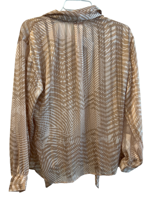 Esqualo Size 6 Orange No Fabric Tag Collared Button Up Long Lace Sleeves Top Orange / 6