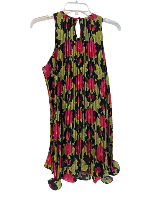 Flora Bea Size S Black & Pink No Fabric Tag Round Neck Sleeveless A Line Dress Black & Pink / S