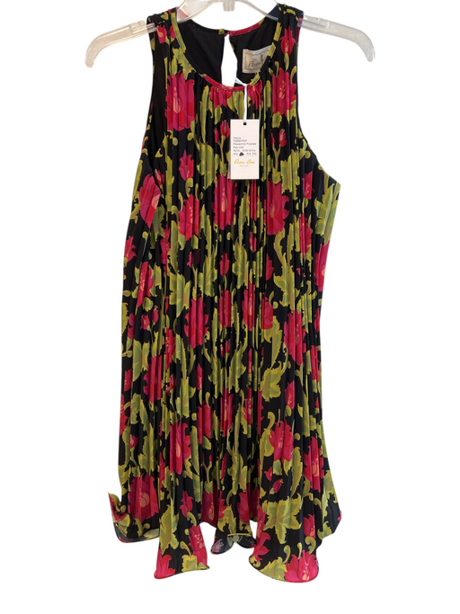 Flora Bea Size S Black & Pink No Fabric Tag Round Neck Sleeveless A Line Dress Black & Pink / S