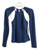 Bailey 44 Size S Navy No Fabric Tag Cut Out Long Sleeve Keyhole Back Pintuck Top Navy / S