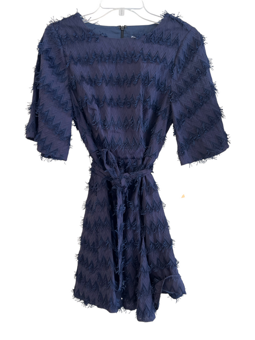 BTFL-life Size Est Small Navy No Fabric Tag Lined Wide Neck Back Zip Belt Dress Navy / Est Small