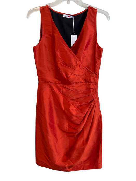 Lizzie P.M. Size Est Small Rust No Fabric Tag Sleeveless V Neck Side Zip Dress Rust / Est Small