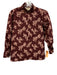 Flora Bea Size Small Burgundy & pink Cotton Blend Long Sleeve Floral Top Burgundy & pink / Small