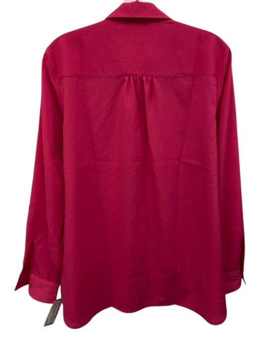 Hinson Wu Size 6 Hot pink Long Sleeve Button Front Collar Top Hot pink / 6