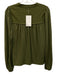 Design History Size Small Green Rayon Blend Long Sleeve Swiss Dot Pintuck Top Green / Small