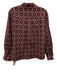 Flora Bea Size Small Burgundy & Blue Long Sleeve Geometric Print Collar Top Burgundy & Blue / Small