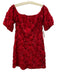 Flora Bea Size Small Red Short Puff Sleeve Floral Dress Red / Small