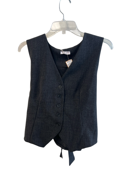 Suzy D Size M Gray Polyester Blend Button Front Waist tie Vest Gray / M