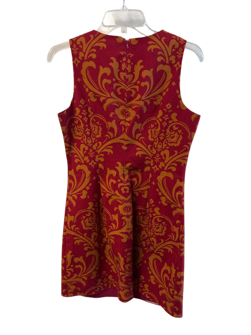 Flora Bea Size S Red Cotton Canvas Round Neck Sleeveless Back Zip Dress Red / S