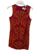 Flora Bea Size S Red Cotton Canvas Round Neck Sleeveless Back Zip Dress Red / S