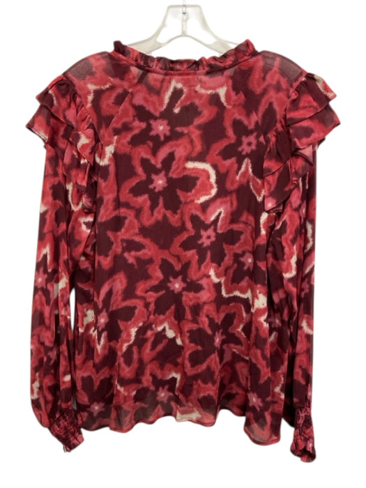 Esqualo Size S / 6 Red & Gray No Fabric Tag Abstract Print Long Sleeve Top Red & Gray / S / 6