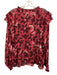 Esqualo Size S / 6 Red & Gray No Fabric Tag Abstract Print Long Sleeve Top Red & Gray / S / 6