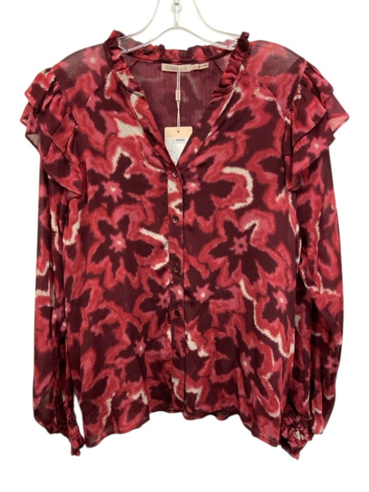Esqualo Size S / 6 Red & Gray No Fabric Tag Abstract Print Long Sleeve Top Red & Gray / S / 6