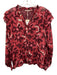 Esqualo Size S / 6 Red & Gray No Fabric Tag Abstract Print Long Sleeve Top Red & Gray / S / 6