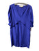 Stella McCartney Size 46 Royal Blue Silk Half Puff Sleeve V Neck Dress Royal Blue / 46