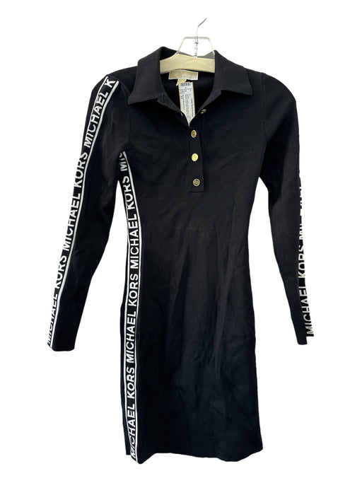 Michael Michael Kors Size XS Black & White Viscose Blend Long Sleeve Dress Black & White / XS