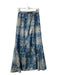 Pete & Greta Size S Blue & Cream Silk High Waist lined Flowy Abstract Skirt Blue & Cream / S
