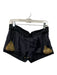 Diab'less Size S Black & Gold Silk High Waist Drawstring Side Pockets Shorts Black & Gold / S