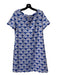 Tyler Boe Size S Blue & White Missing Fabric Tag Round Neck Keyhole Back Dress Blue & White / S