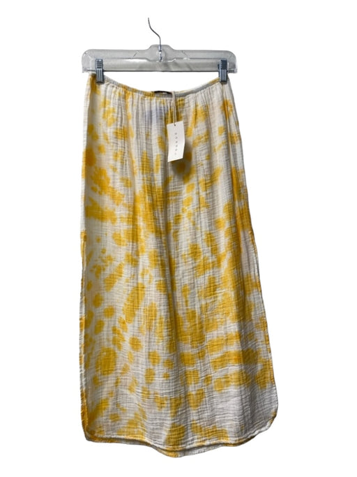 Stark X Size Est Small Yellow & White Cotton Spiral Dye Elastic Waist Skirt Yellow & White / Est Small