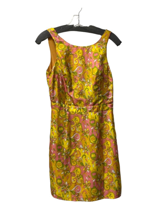 Flora Bea Size Small Yellow, Pink & Green No Fabric Tag Sleeveless Floral Dress Yellow, Pink & Green / Small