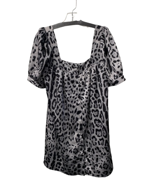 Greylin Size Est M Gray & Black No Fabric Tag Animal Print Square Neck Dress Gray & Black / Est M