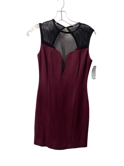 Amanda Up Richard Size Small Wine No Fabric Tag Sleeveless Mesh Accents Dress Wine / Small