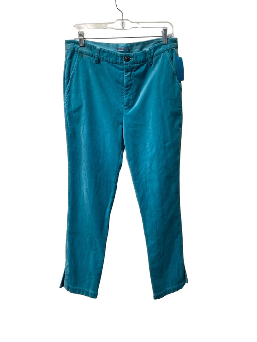 Johnny Was Size S Teal Cotton Blend Velveteen Stretch Zip Fly Straight Leg Pants Teal / S