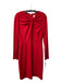 Belle Badgley Mischka Size 10 Red Polyester Long Sleeve Back Zip Dress Red / 10