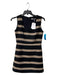 FRNCH Size Medium Black & Tan Polyester Sleeveless Square Neck Stripes Dress Black & Tan / Medium