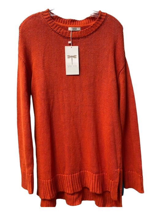 Tyler Boe Size Est S Orange Sweater Dress Round Neck Long Sleeve Knit Dress Orange / Est S