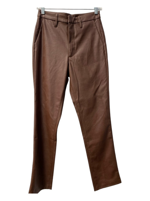 Favorite Daughter Size Est XS Chocolate Straight Leg High Rise Belt Loops Pants Chocolate / Est XS