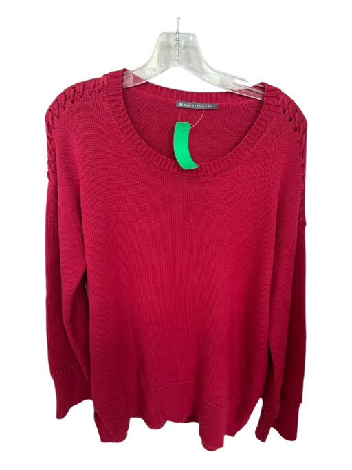 Elliott Lauren Size Est M/L Red Cotton Blend Knit Long Sleeve Sweater Red / Est M/L