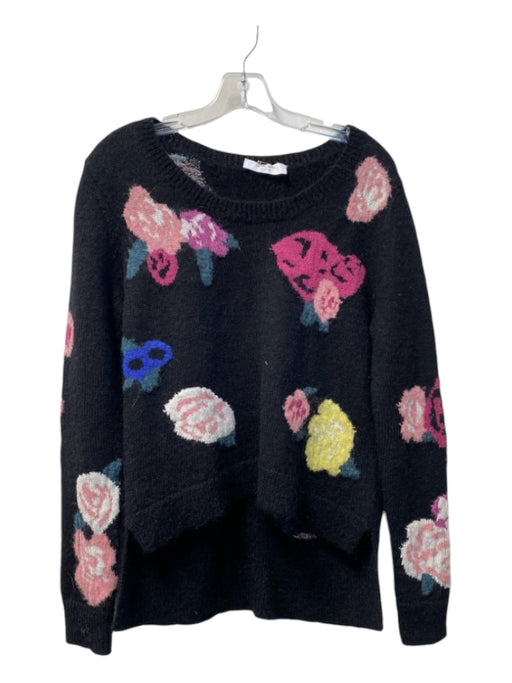 Adam Lippes Size Estela Black & Pink No Fabric Tag Long Sleeve Hi Lo Sweater Black & Pink / Estela