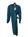 FRNCH Paris Size Large Navy & Green Cotton Blend Checked Long Sleeve Dress Navy & Green / Large