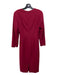 L.K. Bennett Size 4 Red Polyester & Viscose Scoop Neck Back Zip Ruched Dress Red / 4