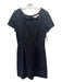 Amanda Uprichard Size 16 Black Rayon Dart & Dash Short Cap Sleeve Back Zip Dress Black / 16