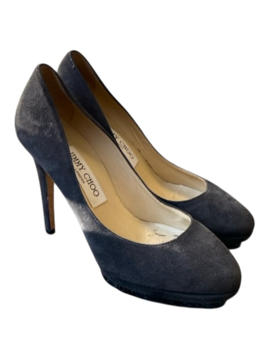 Jimmy Choo Shoe Size 37 Charcoal Suede Closed toe Platform 120mm Pump Shoes Charcoal / 37