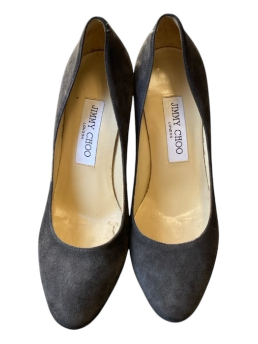 Jimmy Choo Shoe Size 37 Charcoal Suede Closed toe Platform 120mm Pump Shoes Charcoal / 37