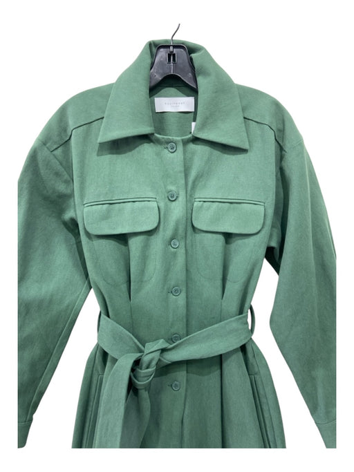 Equipment Size S Slate Green Cotton Denim Collar Belted Breast Pocket Jumpsuit Slate Green / S