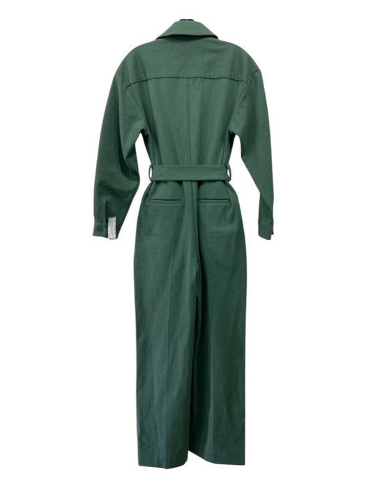 Equipment Size S Slate Green Cotton Denim Collar Belted Breast Pocket Jumpsuit Slate Green / S