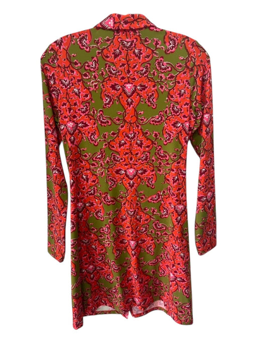 Flora Bea Size S Orange, Red & Green Missing Material Tag Floral Collar Dress Orange, Red & Green / S