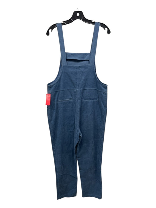 FRNCH Size Small Dusty Blue Cotton Sleeveless Corduroy Straight Leg Jumpsuit Dusty Blue / Small