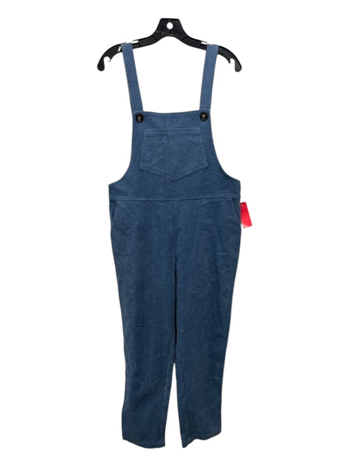 FRNCH Size Small Dusty Blue Cotton Sleeveless Corduroy Straight Leg Jumpsuit Dusty Blue / Small